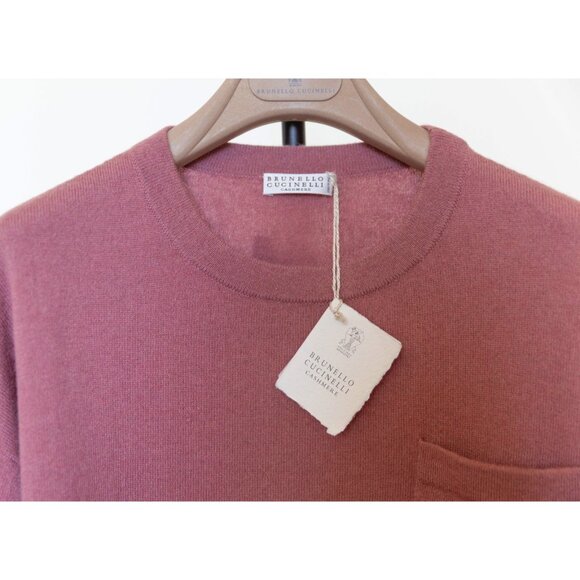 Brunello Cucinelli Cashmere Sweater With Monili Trim Pullover Pink size M - Picture 3 of 7